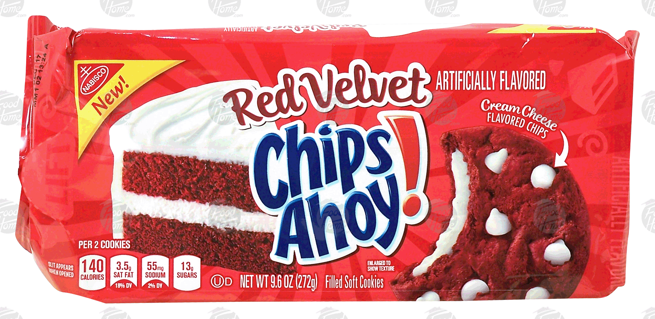 Nabisco Chips Ahoy! red velvet cake with cream cheese flavor chips soft cookies Full-Size Picture